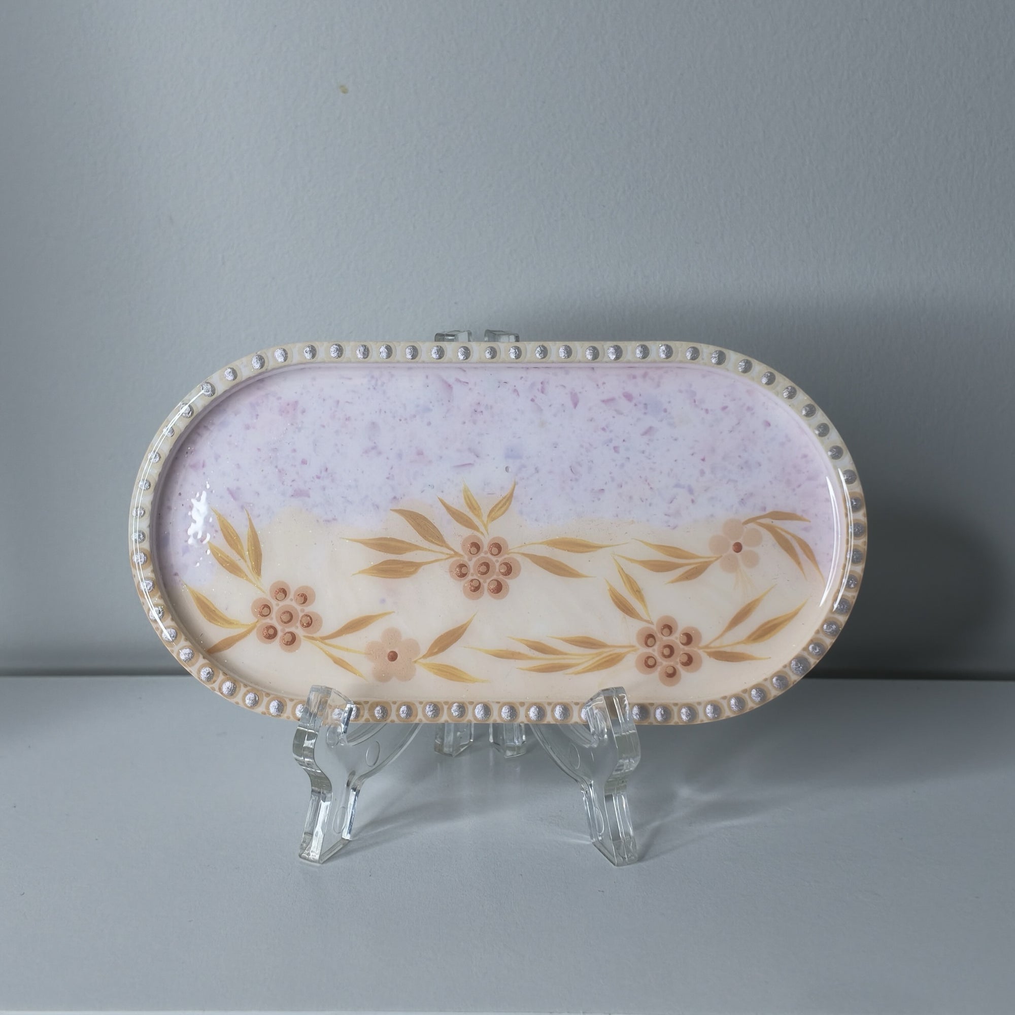 Floral Eco Resin Vanity Tray