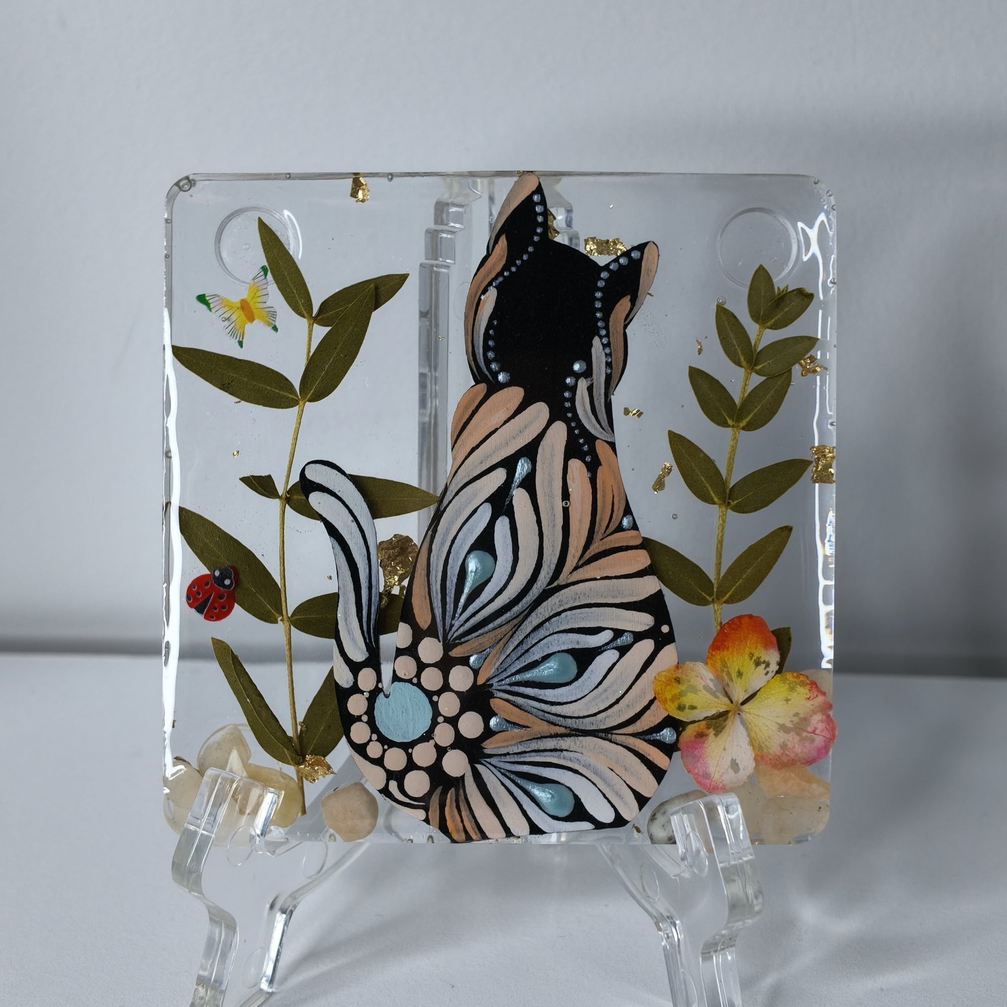 Moonlit Whiskers Resin Coaster