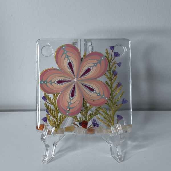 Pink Blossom Resin Coaster