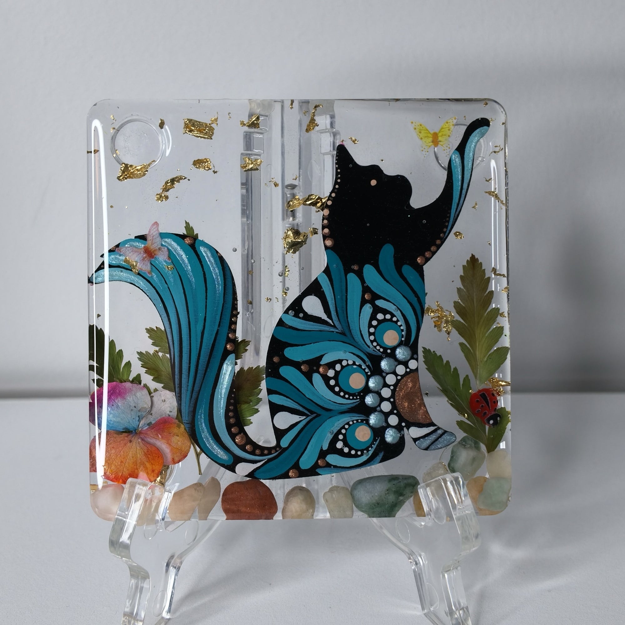 Mystical Cat Resin Coaster