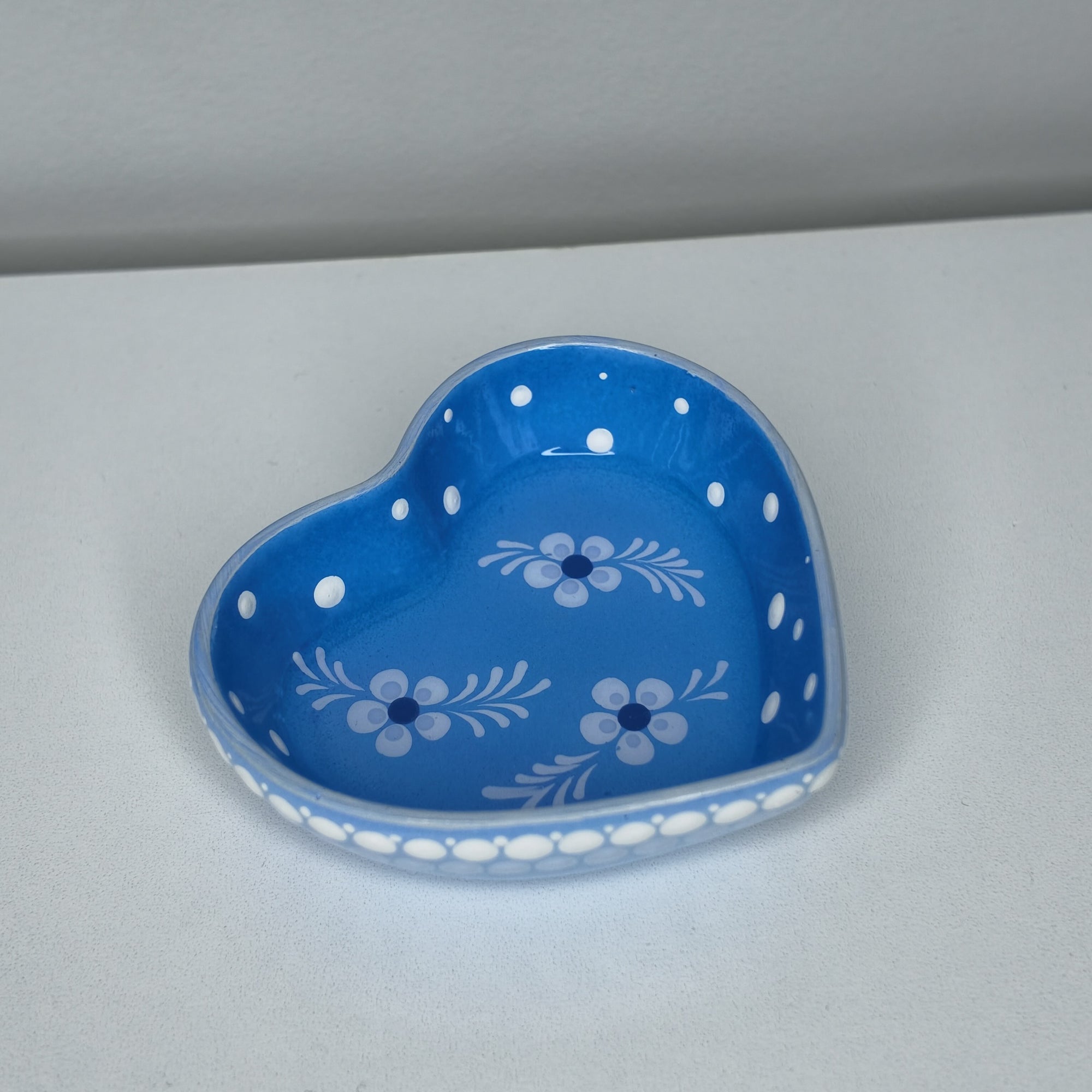 Blue Blossom Heart Trinket Tray