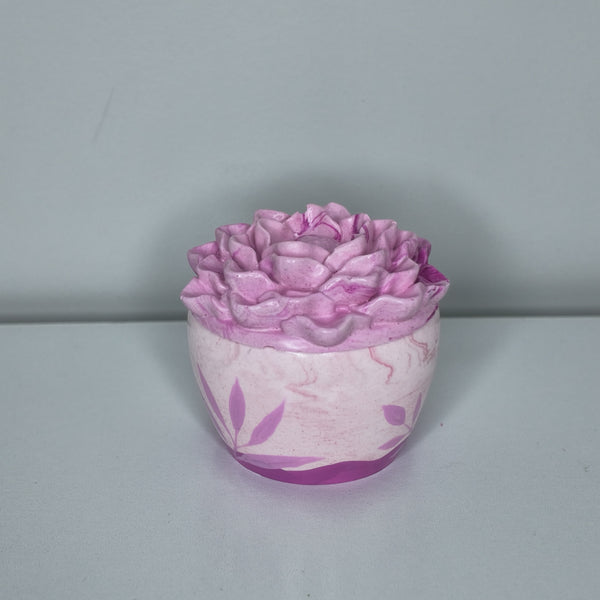 Pink Floral Eco Resin Trinket Box