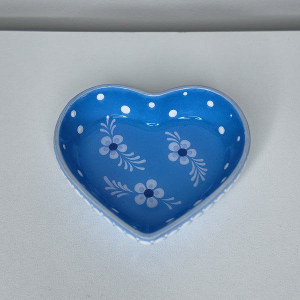 Blue Blossom Heart Trinket Tray