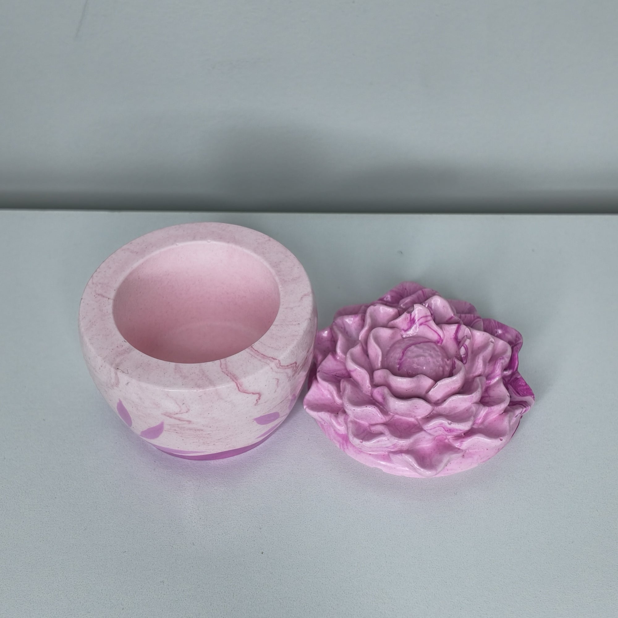 Pink Floral Eco Resin Trinket Box