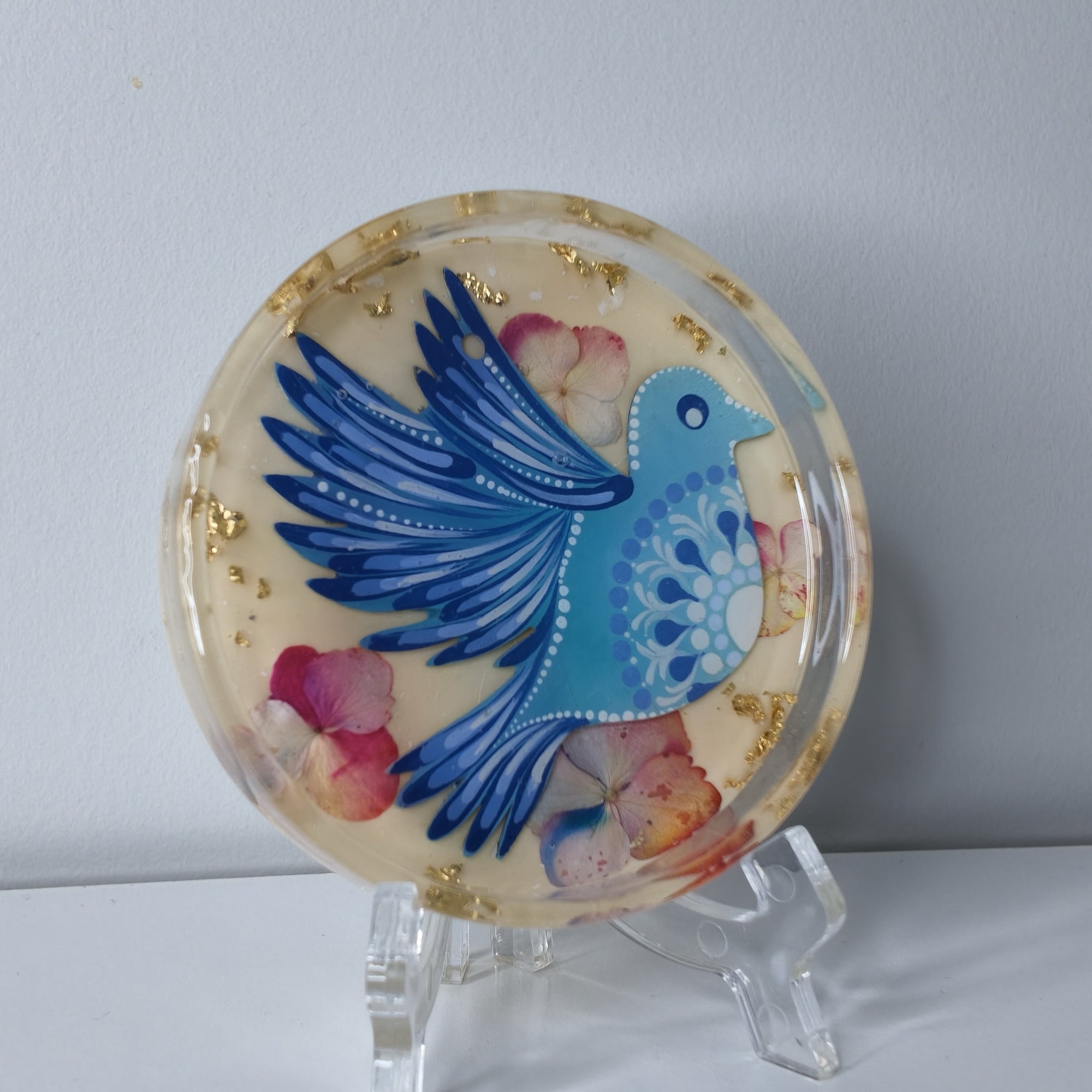 Blue Bird Resin Trinket Tray