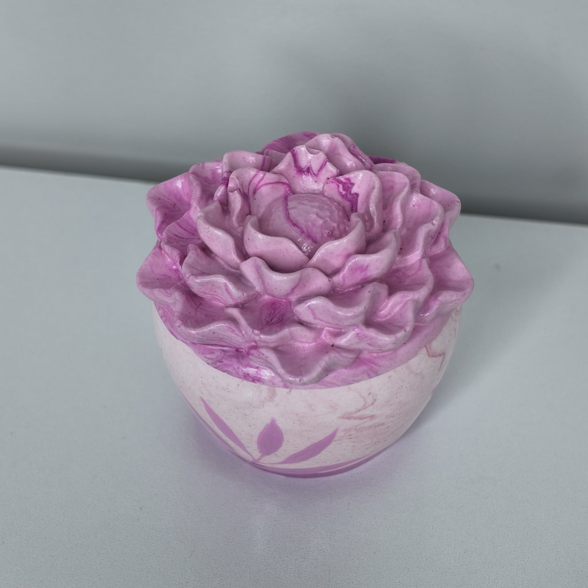 Pink Floral Eco Resin Trinket Box