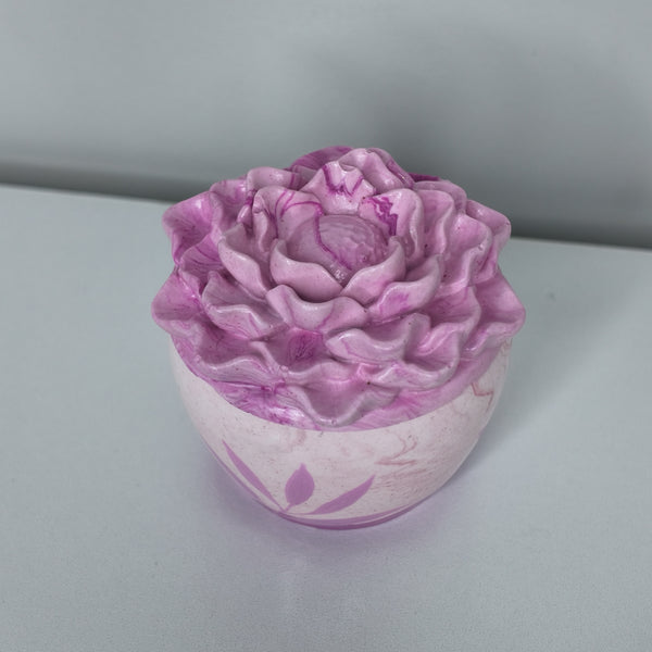 Pink Floral Eco Resin Trinket Box