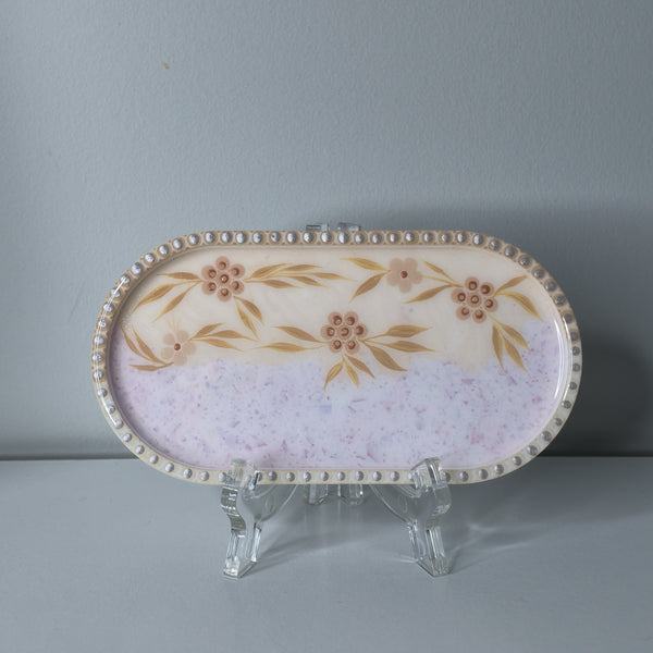 Floral Eco Resin Vanity Tray