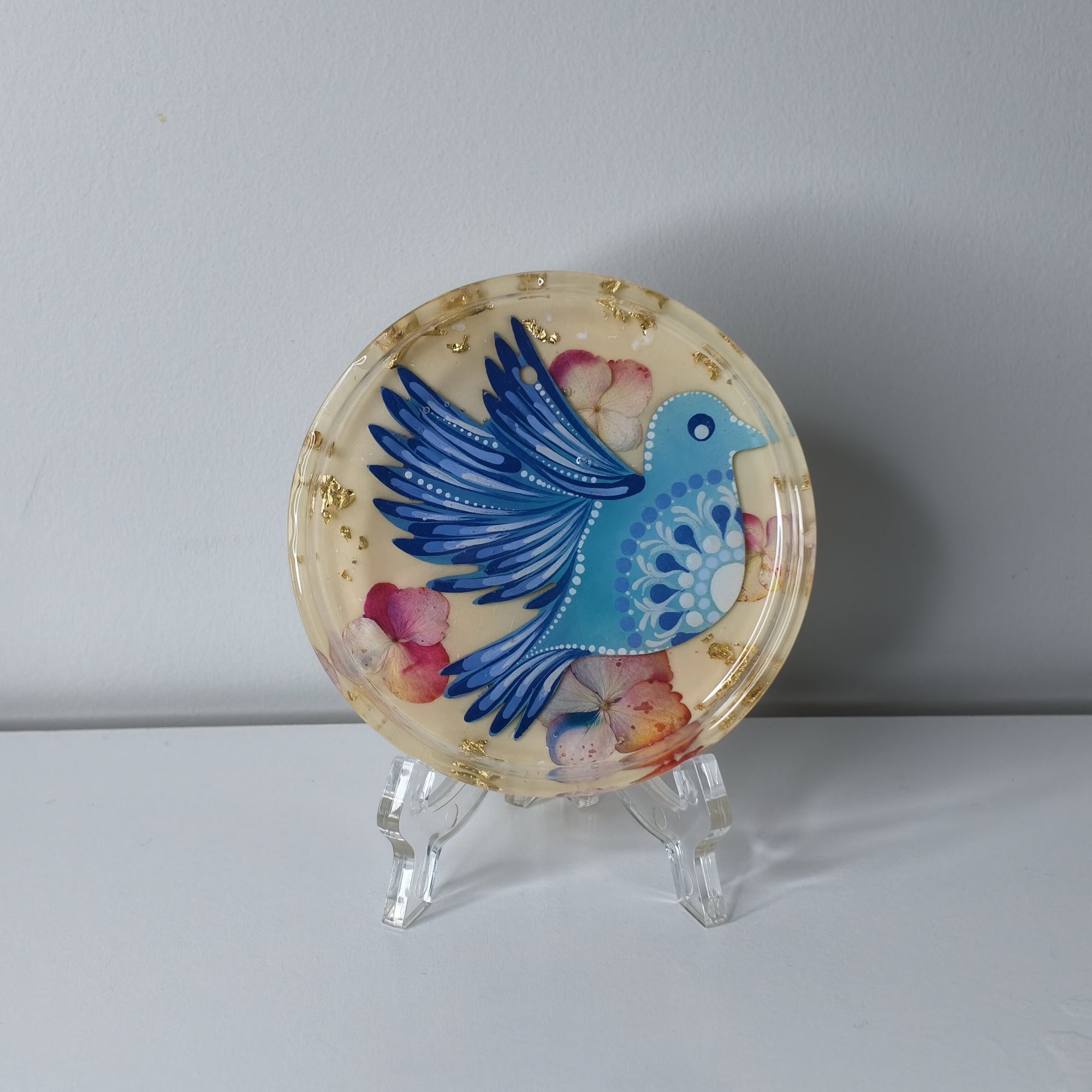 Blue Bird Resin Trinket Tray