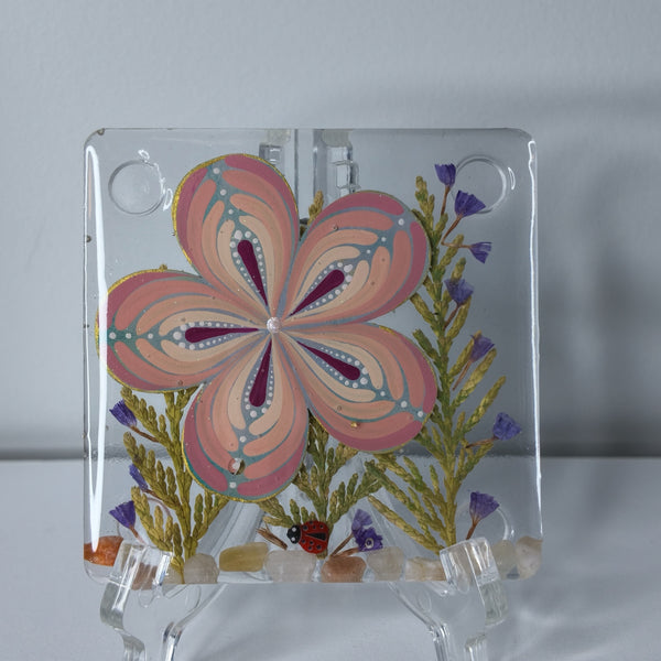 Pink Blossom Resin Coaster
